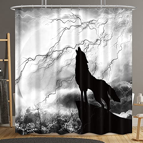 Wolf Silhouette Shower Curtain