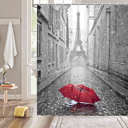Vintage France Eiffel Tower Shower Curtain - Charming and Elegant