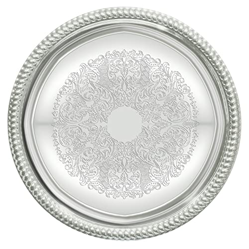 Winco Chrome Round Tray, Medium - Elegant and Affordable Serving Option