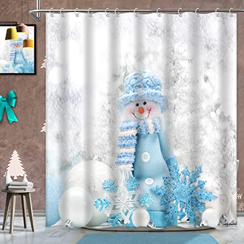 Cute Snowman Shower Curtain