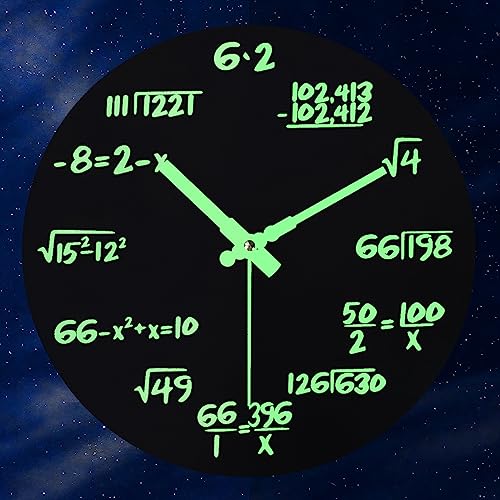 Math Clock Luminous Wall Clock