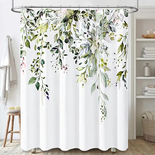 Stall Fabric Shower Curtain with Botanical Design