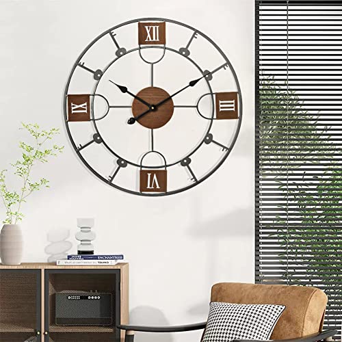 Large Wall Clock with Silent Non-Ticking Movement