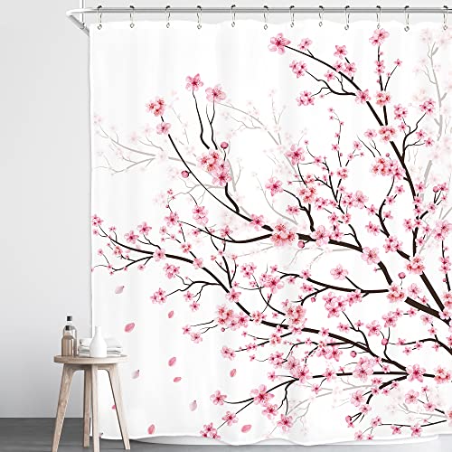 Cherry Blossom Plum Asian Shower Curtain