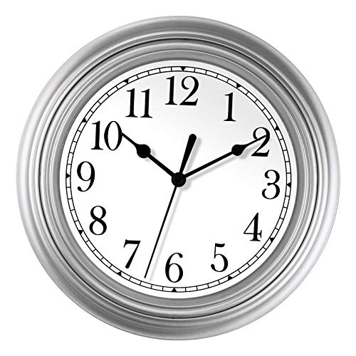 Elegant and Silent Foxtop Silver Wall Clock