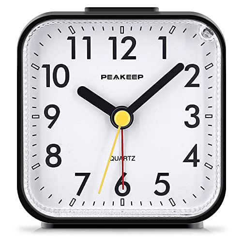 Peakeep Small Battery Operated Analog Travel Alarm Clock