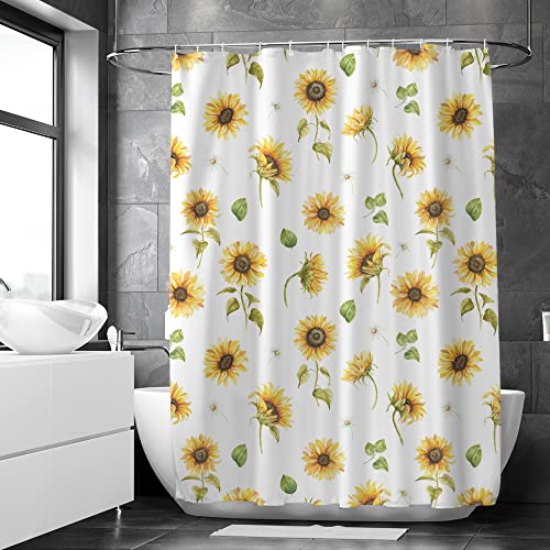 Yellow Sunflower Shower Curtain Set
