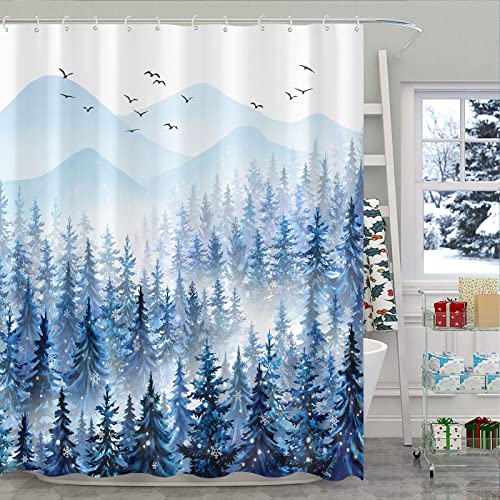 Winter Misty Forest Shower Curtain
