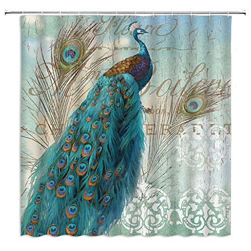 Vintage Peacock Shower Curtain