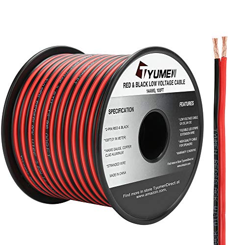 TYUMEN 100FT Gauge Red Black Cable Hookup Electrical Wire