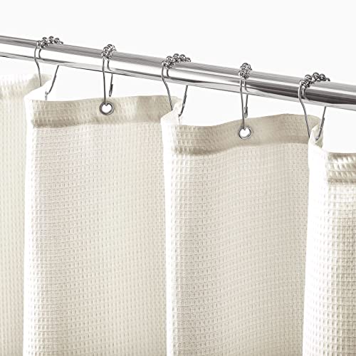 Luxury Waffle Knit Cloth Shower Curtain - mDesign Hyde Collection
