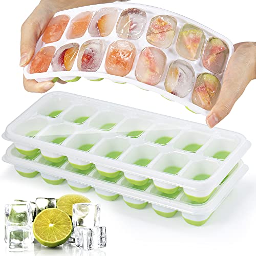 Easy-Release Flexible Ice Cube Trays with Lid