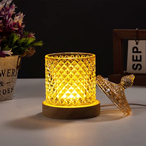 USB Crystal Table Lamp Mini Glass Bedside Lamps
