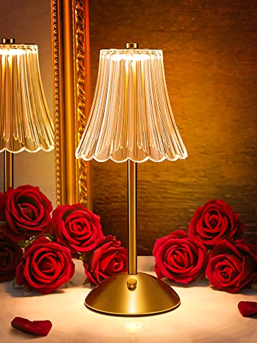 Flower Lamp: Vintage Lamp for Nightstand, Cordless & Dimmable
