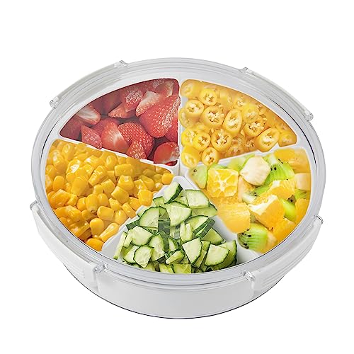 Divided Tray With Lid Sealed Sectioned Fruit Snack Serving Platter