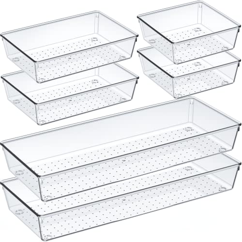 Clear Plastic Drawer Organizer Set