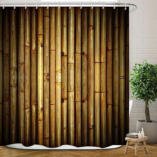 BROSHAN Bamboo Bathroom Curtain