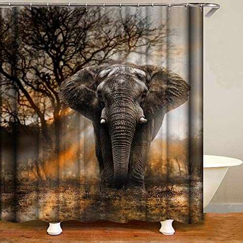 Tropical African Elephant Shower Curtain