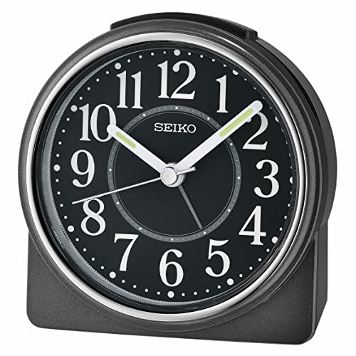 SEIKO Marui Alarm Clock, Metallic Black