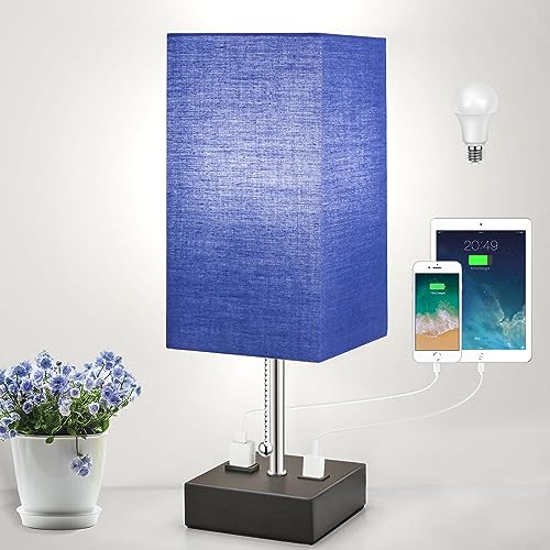 3-Color Temperature Bedside Lamp with USB Port