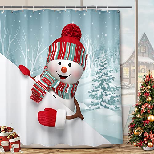 BROSHAN Washable Christmas Shower Curtain