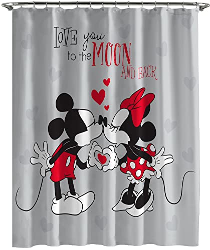 Mickey Mouse & Minnie Mouse Love You to The Moon Shower Curtain