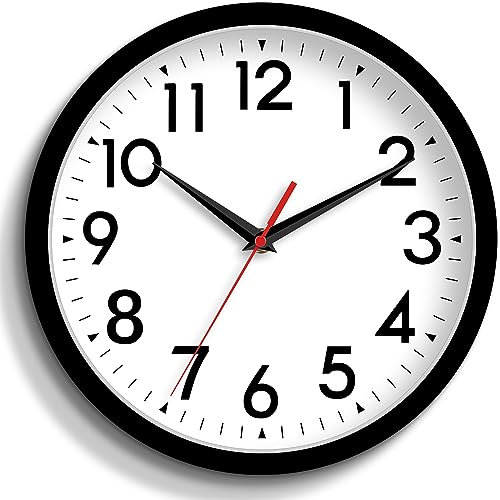 DAXSMY 12 Inch Wall Clock - Big Silent Non-Ticking Analog Clock