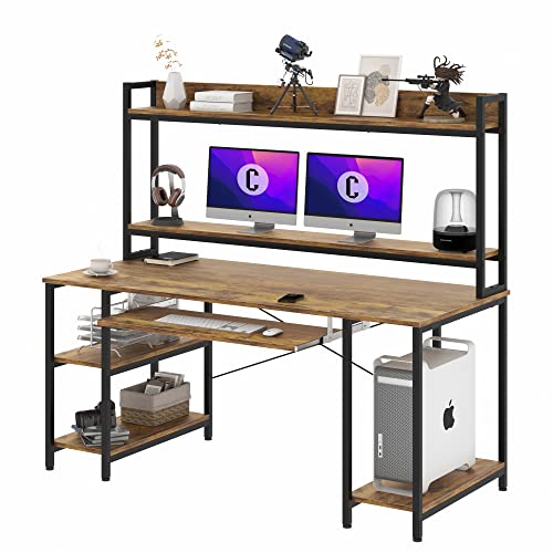 55 INCH Computer Desk with Keyboard Tray