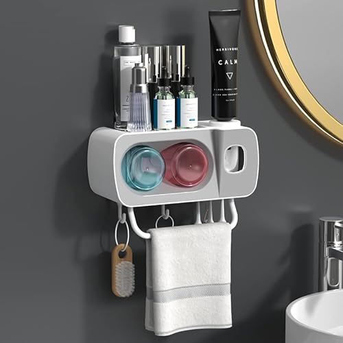 LIFEGOO Toothbrush Holder with Automatic Toothpaste Dispenser