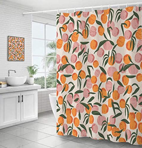 Peach Shower Curtain Set
