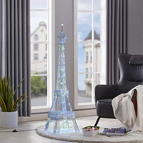 Paris Eiffel Tower Floor Lamp with LED Twinkle String Lights