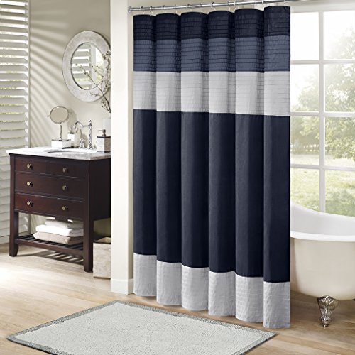 Elegant Navy Bathroom Shower Curtain