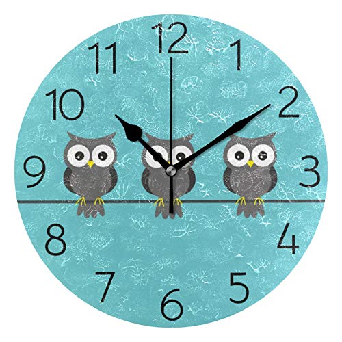 Blue Owl Wall Clock