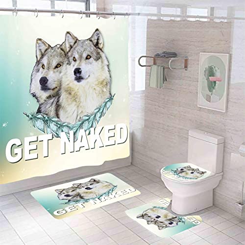 MrLYouth Wolves Bathroom Accessory Sets