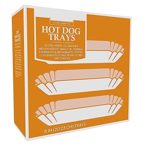 White Paper Hot Dog Trays