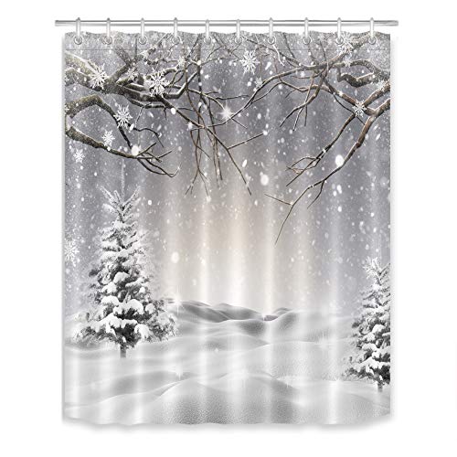 Winter Snowflake Scene Shower Curtain