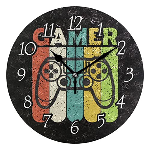 Colorful Joystick Vintage Gamepad Wall Clock