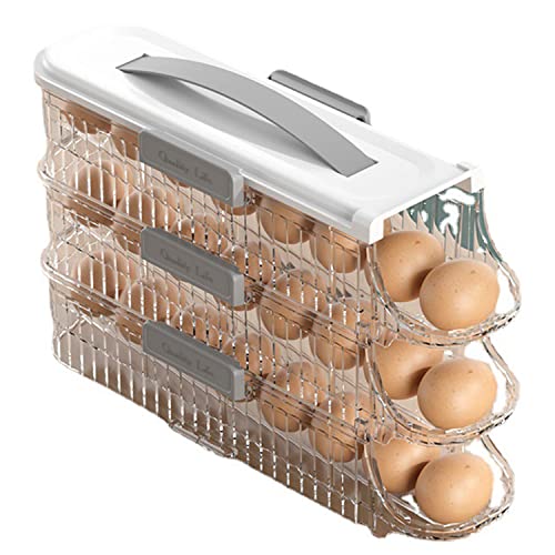 Auto Rolling Egg Organizer - Fridge Egg Storage Container