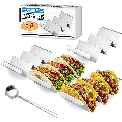 GEIKR Stainless Steel Taco Holders Set of 4