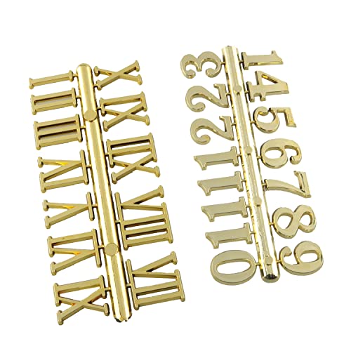 Clock Numerals Kit Golden Arabic Number and Roman Number