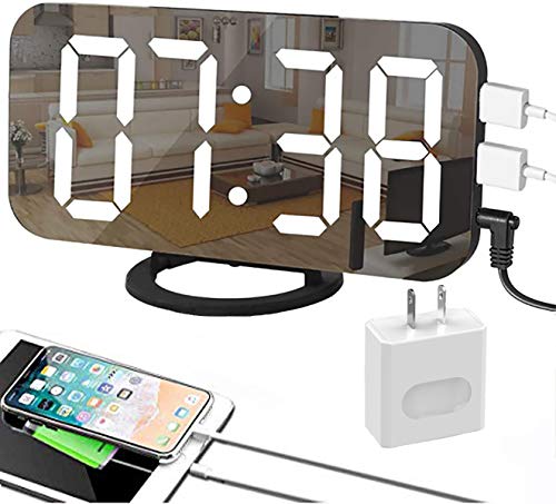 EVILTO USB Mirror Alarm Clock