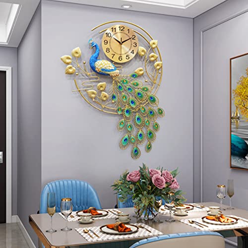 SanBouSi Large Peacock Wall Clock
