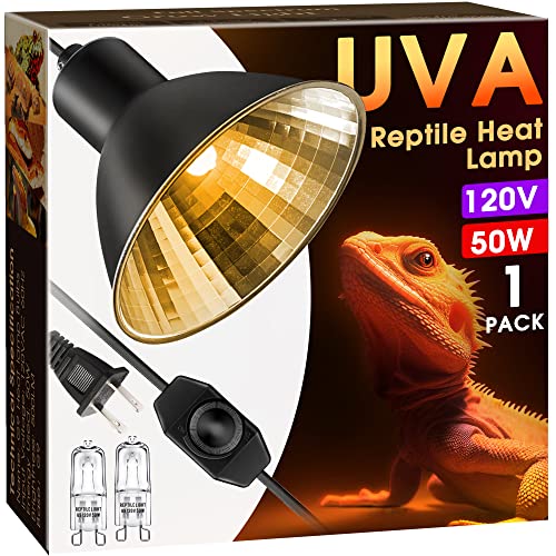 MCLANZOO 2 Pack 50W Reptile Heat Lamp Bulb Infrared Basking Spot Heat Lamp for Reptiles & Bearded Dragon Amphibian, Chicks, Dog Heating Use with