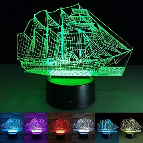3D Sailboat LED Night Light