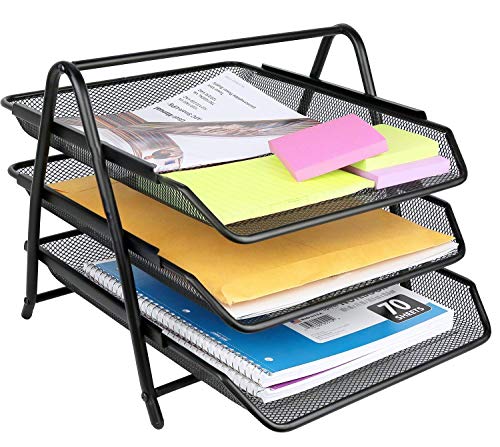 Greenco 3-Tier Mesh Paper Tray Desk Organizer