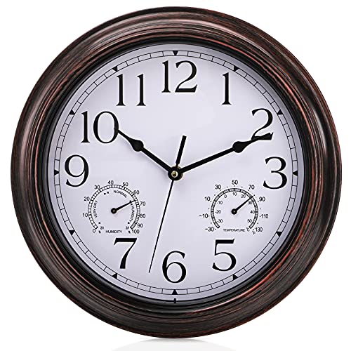 Suwimut Wall Clock with Temperature and Humidity Combo
