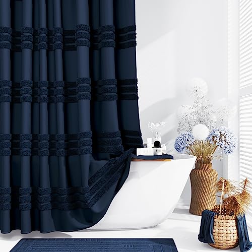 Dynamene Navy Blue Shower Curtain Set