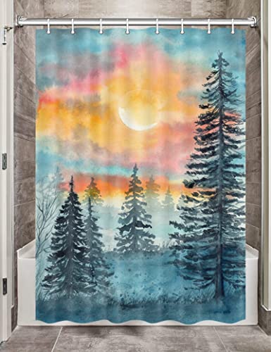 Watercolor Forest Camper Shower Curtain