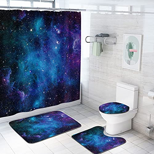 Coxila Galaxy Shower Curtain Set - Bath Mat and More