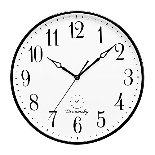 DreamSky 13.5 Inches Wall Clock - Big Silent Clock for Home and Office